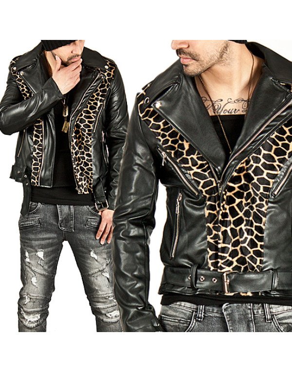 Men's New Stylish Striking Leopard Genuine Leather...